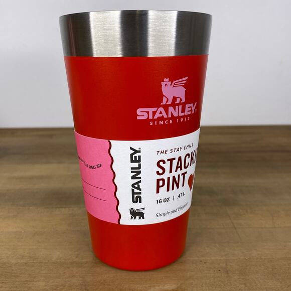Stanley Tumbler 16 oz Stacking Pint Target Red Stainless Travel Mug Valentines - Picture 8 of 10